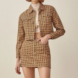 Reformation Jackie High Rise Denim Mini Skirt | M